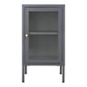 Dalby Vitrinekast glas/staal - grijs 70 cm dressoir - metaal en glas - Mooier Thuis