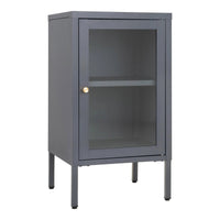 House of Nordic Dalby Vitrinekast glas/staal - grijs 70 cm - Mooier Thuis