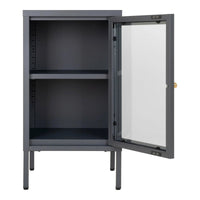 House of Nordic Dalby Vitrinekast glas/staal - grijs 70 cm