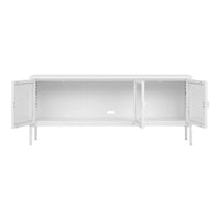 House of Nordic Brisbane TV-meubel wit van staal en glas 130 cm - Mooier Thuis
