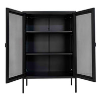 House of Nordic Melbourne Vitrinekast mat zwart van staal 80 cm - Mooier Thuis