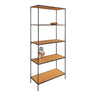 Vita Open Kast Zwart met 5 Eikenlook Planken 170 cm open rek - naturel en zwart - Mooier Thuis