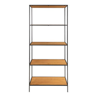 Vita Open Kast Zwart met 5 Eikenlook Planken 170 cm