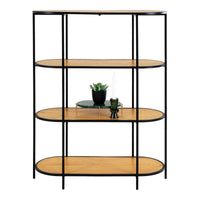 Vita Open rek met 4 ovale planken - hout/zwart - Mooier Thuis