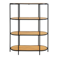 House of Nordic Vita Open rek met 4 ovale planken - hout/zwart - Mooier Thuis