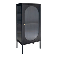 House of Nordic Adelaide Vitrinekast van staal en met geribbeld glas