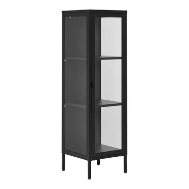 Brisbane Vitrinekast zwart van staal en glas 40 cm