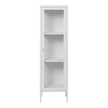 Brisbane Vitrinekast wit van staal en glas 40 cm