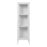Brisbane Vitrinekast wit van staal en glas 40 cm - metaal en glas - Mooier Thuis