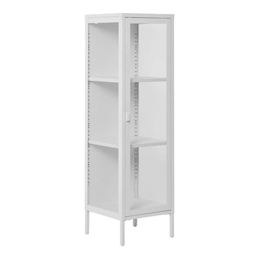 Brisbane Vitrinekast wit van staal en glas 40 cm