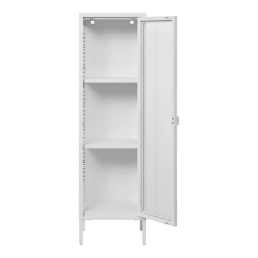 Brisbane Vitrinekast wit van staal en glas 40 cm