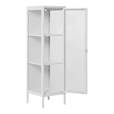 Brisbane Vitrinekast wit van staal en glas 40 cm