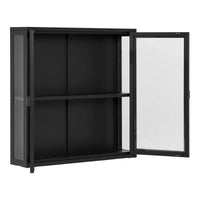 Brisbane Hangende vitrinekast zwart van staal en glas 80 cm - afbeelding 2
