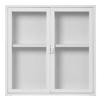 Brisbane Hangende vitrinekast wit van staal en glas 80 cm - Mooier Thuis