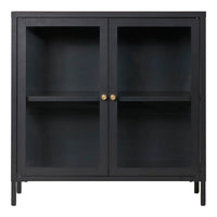 Dalby Vitrinekast glas/staal - zwart 80 cm - Mooier Thuis