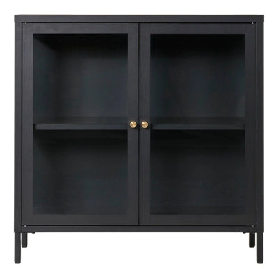 Dalby Vitrinekast glas/staal - zwart 80 cm