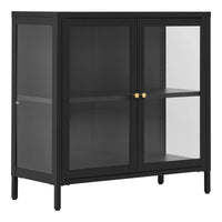 Dalby Vitrinekast glas/staal - zwart 80 cm - afbeelding 2