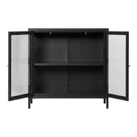 House of Nordic Dalby Vitrinekast glas/staal - zwart 80 cm - Mooier Thuis