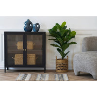 House of Nordic Dalby Vitrinekast glas/staal - zwart 80 cm
