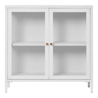 Dalby Vitrinekast glas/staal - wit 80x80 - Mooier Thuis