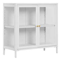 Dalby Vitrinekast glas/staal - wit 80x80 - afbeelding 2