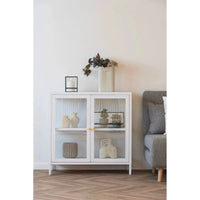 House of Nordic Dalby Vitrinekast glas/staal - wit 80x80