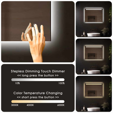 Badkamerspiegel Ambi 100×60 cm met dimbare LED en anticondens