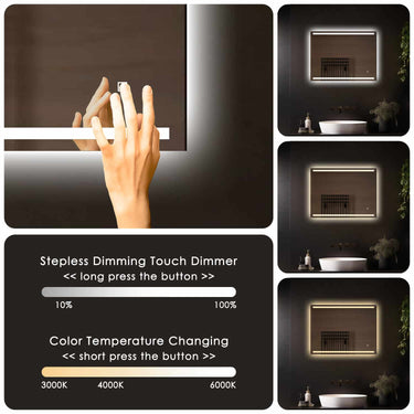 Badkamerspiegel Felix 120×70 cm met dimbare LED en anticondens