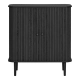 Nikko Dressoir Zwart met Ribbelfront 80 cm - mdf en grenenhout - Mooier Thuis