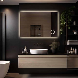 Badkamerspiegel rechthoekig met LED en anticondens - Lorina 120×80 cm - randloos - Mooier Thuis