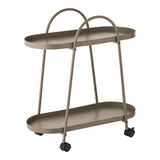 Empoli Serveertrolley bruin met 2 planken barwagen - staal - Mooier Thuis