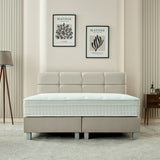 Boxspring Vida Velvet Beige – 180x200 cm - velvet en metaal - Mooier Thuis