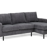 3-zitsbank chaise longue - RIB Antraciet hoekbank l+r - 200 cm breed - Mooier Thuis
