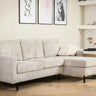 3-zits hoekbank L+R - Ribstof Naturel - 200 cm breed - Mooier Thuis
