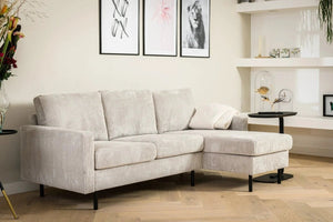 3-zits hoekbank L+R - Ribstof Naturel