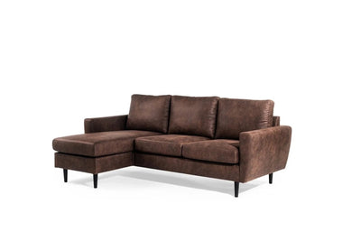 Savannah compacte 3-zits hoekbank L+R - Yuma Bruin