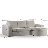 3-zitsbank chaise longue - Lord Beige - afbeelding 2
