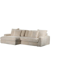 MT Loft 3-zits loungebank L+R - Vito 23 ribstof Beige