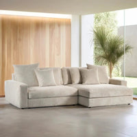 MT Loft 3-zits loungebank L+R - Lincoln ribstof naturel - Mooier Thuis