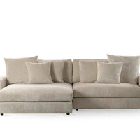 3-zits loungebank L+R - Lincoln ribstof naturel - afbeelding 2