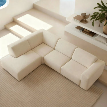 Hayden 3-zits hoekbank links met ottomane - Vinci Beige