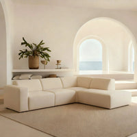 MT Loft Hayden 3-zits hoekbank rechts met ottomane - Vinci Beige