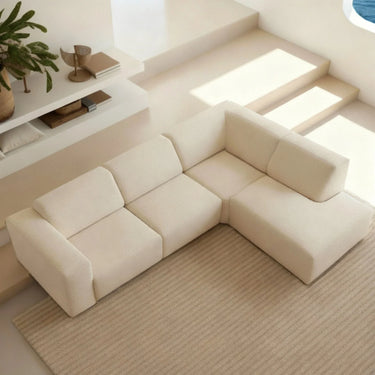 Hayden 3-zits hoekbank rechts met ottomane - Vinci Beige