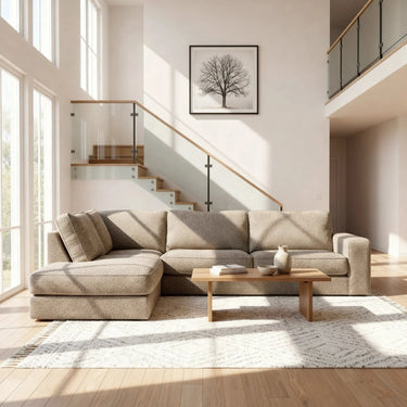 Easton 3-Sitzer Ecksofa links - Silencio Beige