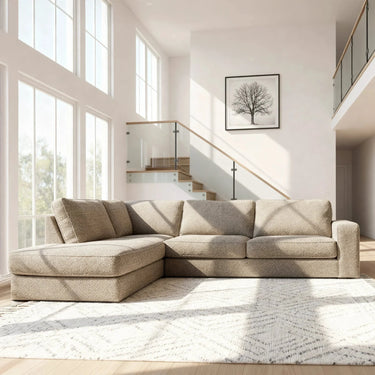 Easton 3-Sitzer Ecksofa links - Silencio Beige