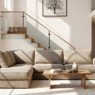 Easton 3-Sitzer Ecksofa links - Silencio Beige