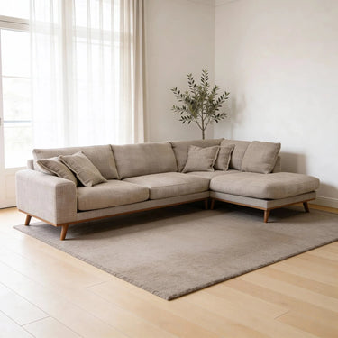 Harper 3-Sitzer Ecksofa rechts - Silencio Hellbraun