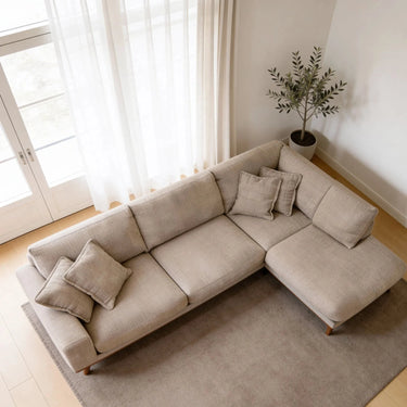 Harper 3-Sitzer Ecksofa rechts - Silencio Hellbraun