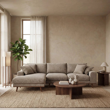 Harper 3-Sitzer Chaise Longue links – Silencio Hellbraun