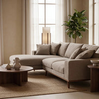 MT Loft Harper 3-zits chaise longue links - Silencio Lichtbruin